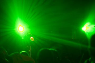 Laser lighting at night club