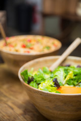 Bowl of salad at buffet