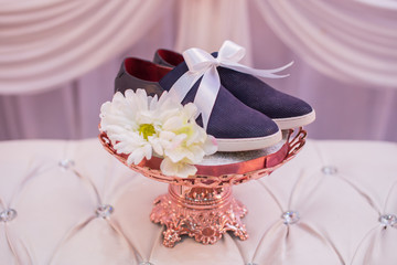 Shoes decorated as wedding gifts are a tradition in the Malay wedding in Malaysia.