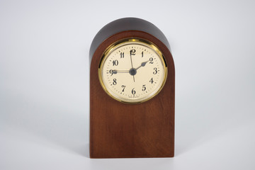 Vintage Clock set in wood white background