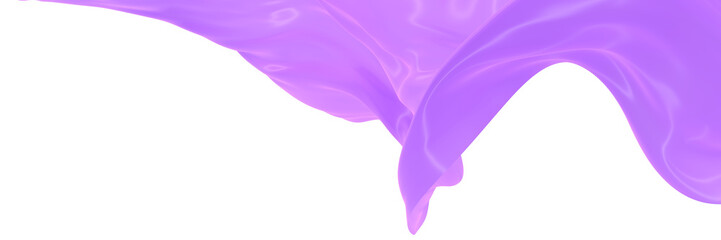 Abstract background of violet wavy silk or satin. 3d rendering image.