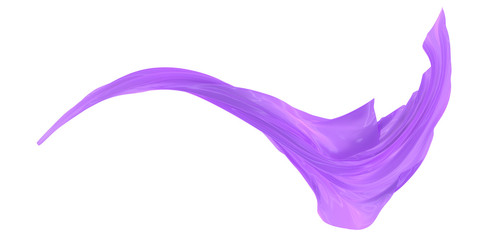 Abstract background of violet wavy silk or satin. 3d rendering image.