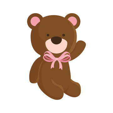 cute teddy bear isolated icon