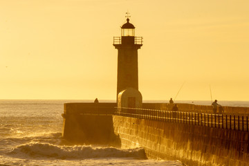 sunset on the coast of Porto