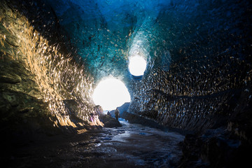 Ice cave in glacier, Iceland