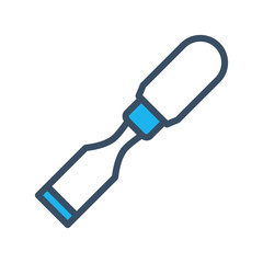 chisel icon design template, vector icon designed in filled color style on white background, can be used for web and various needs of your project