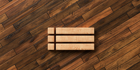 Naklejka na ściany i meble wooden blocks on wooden background symbolizing a checklist - 3D rendered illustration