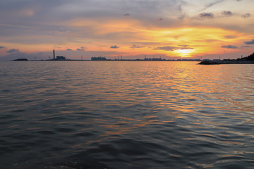 Colorful sunset on the sea