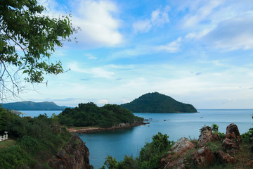 Fototapeta premium Close up view of island in the sea