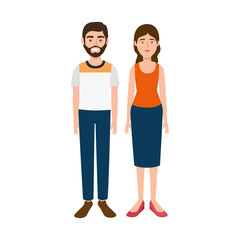 Obraz premium young couple avatar character icon