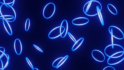 青くて丸い輪の集まり