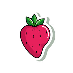 delicious strawberry pop art style icon