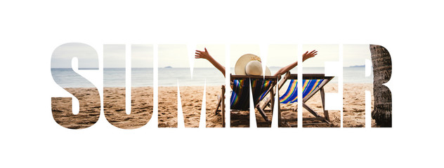 Summer beach holiday relax banner size