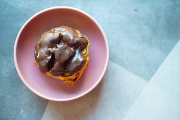 Eclair stuff with chocolate custard cream