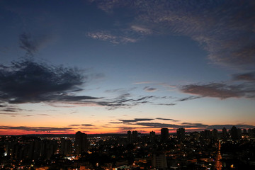 Fototapeta na wymiar Sunrise in the city silhouette