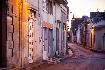 street at night in Apulia Italy