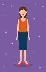young woman avatar character icon vector illustration design