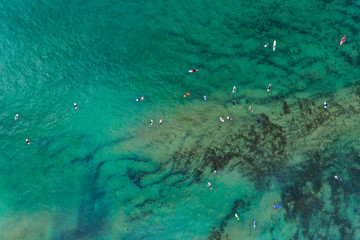 Top down aerial of Sydney beach