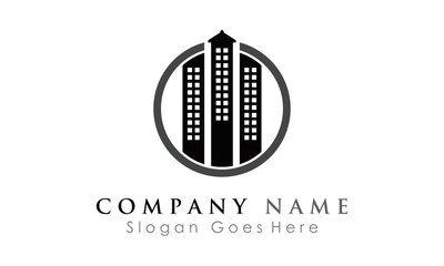 skyscraper building logo vector