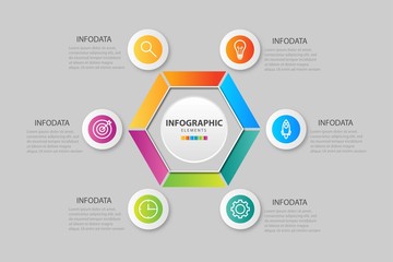 Presentation business infographic template with 6 options