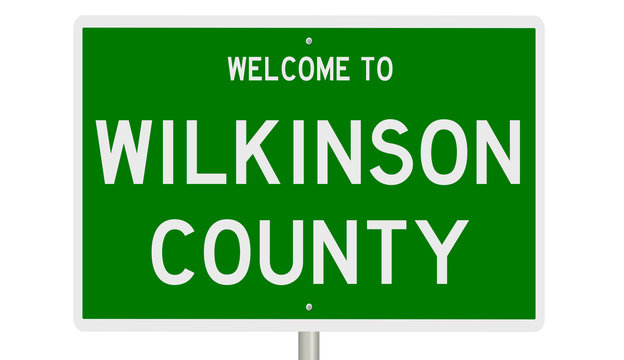 Rendering Of A Green 3d Highway Sign For Wilkinson County