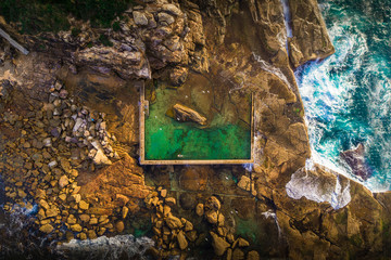 Curl Curl Beach Ocean Pool, Sydney Australia aerial