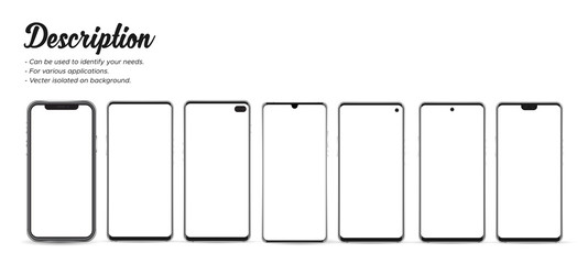  Smartphone mockup  isolated on background.