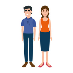Fototapeta premium young couple avatar character icon vector illustration design