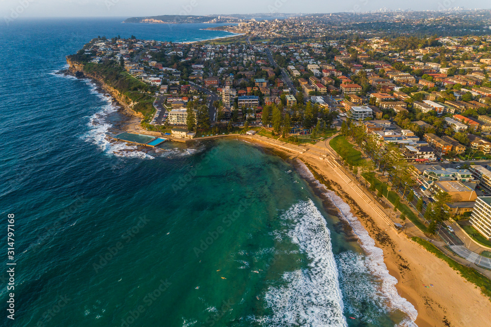 Wall mural aerial view of sydneys northern beaches