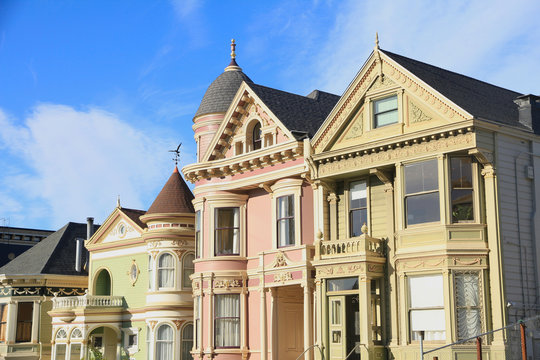 Beautiful Victorian Houses (Painted Ladies) in San Francisco