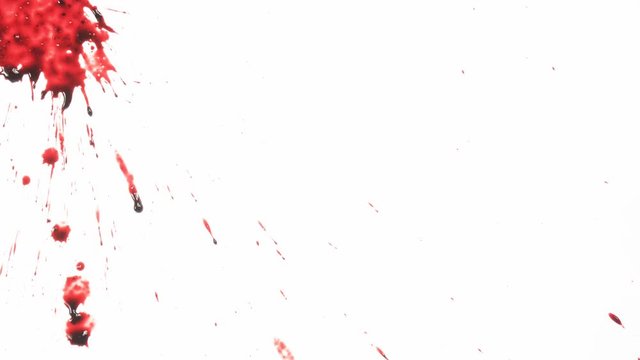 Blood spattered on a white background