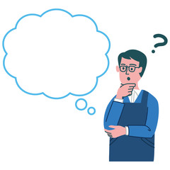 エプロン　男性　主夫　考えている