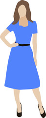 vector woman in dress standing up