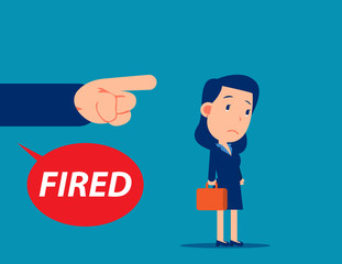 Unemployment crisis and job reduction. Dismissed person concept