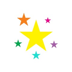 Obraz premium Happy kids star education. Rejoice back to school. Creative children reaching star education. Successful teamwork reaching star.