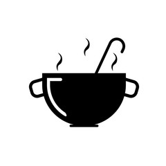 Cooking hot soup icon vector.