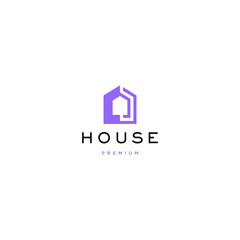 Vector logo design icon. Home, house, apartment. Modern simple style