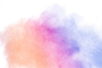 Fototapeta na wymiar Colorful powder explosion on white background.