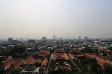 Obraz premium Smog or PM 2.5 dust in Bangkok city