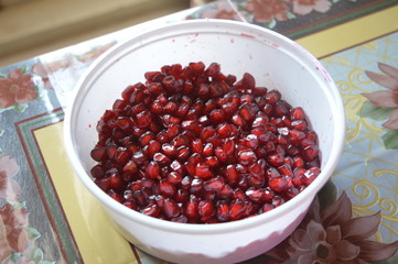 Pomegranate in a bowl