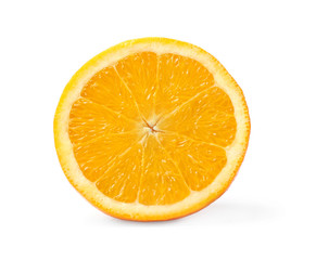 Sweet cut orange on white background