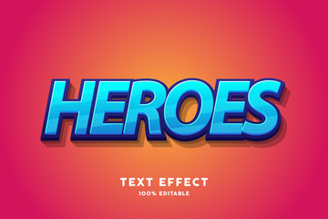 Fresh blue text effect, editable text