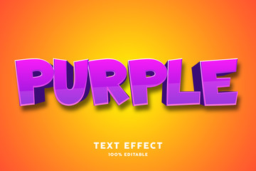 Fototapeta premium Purple solid bold text effect, editable text