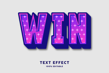 Obraz premium Bold purple with star pattern text effect, editable text