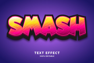 Obraz premium Solid red yellow gradient text effect, editable text