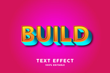 Editable text effect - 3D yellow and blue 