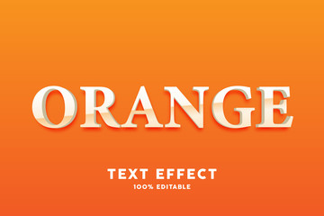3D orange simple text effect, editable text