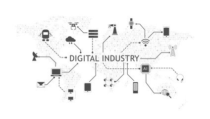 Digital industry concept
