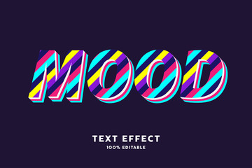 Obraz premium 3D colorful stripe lines text effect, editable text