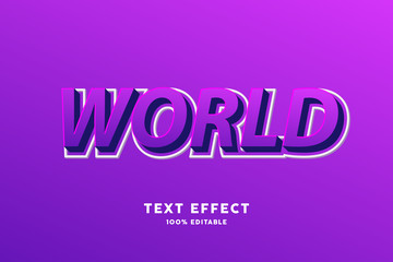 3D purple modern text effect, editable text